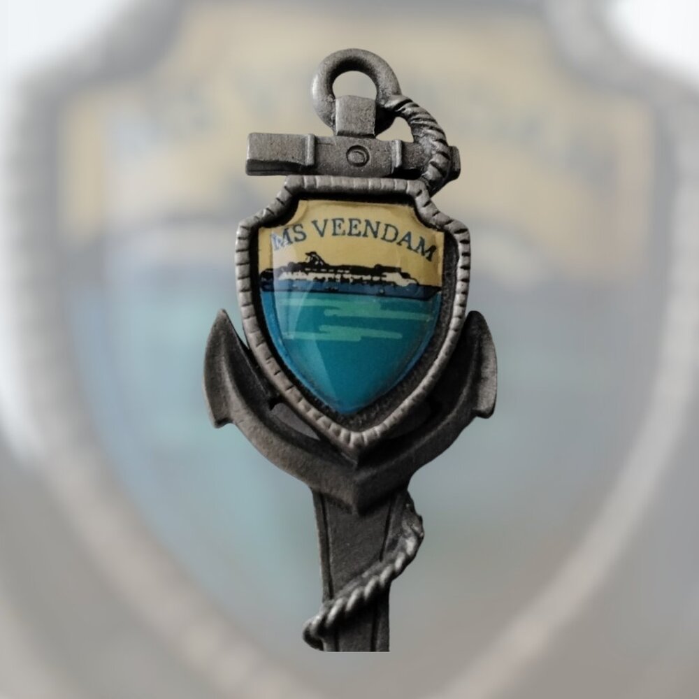 Holland-America Line Souvenir Spoon MS Veendam - Made by Fort Pewter